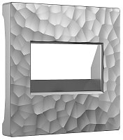 Лицевая панель Werkel Hammer для 2-м. розетки RJ45+RJ45 серебряный